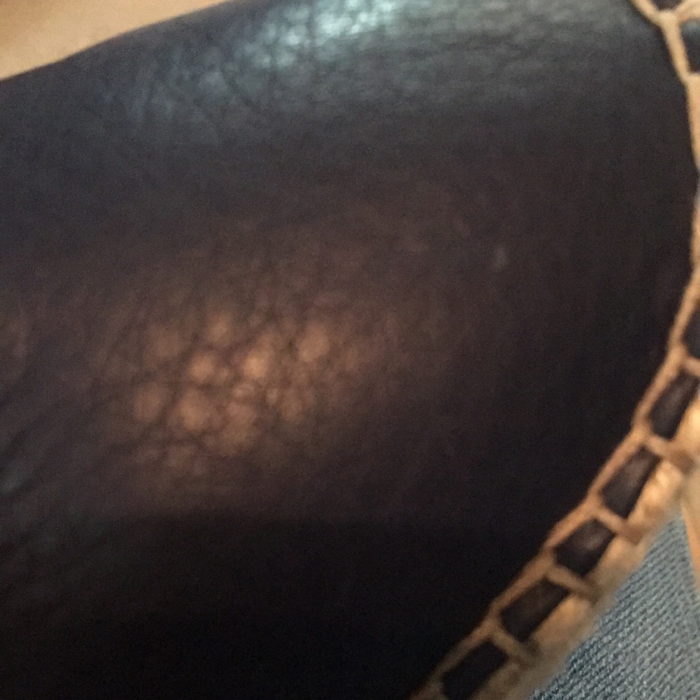 Cole Haan navy pinch marine classics  leather jute wedges size 7 made in India - Picture 10 of 10